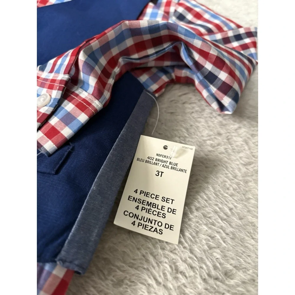 Nautica Kids 3T 4 Piece Outfit Shirt Pants Best Bow NWT‎